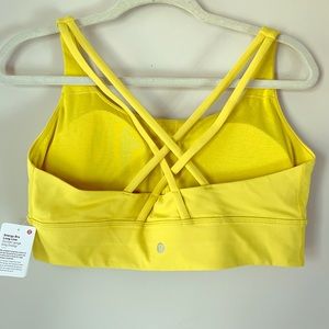 Lululemon energy longline sports bra yellow NWT 12